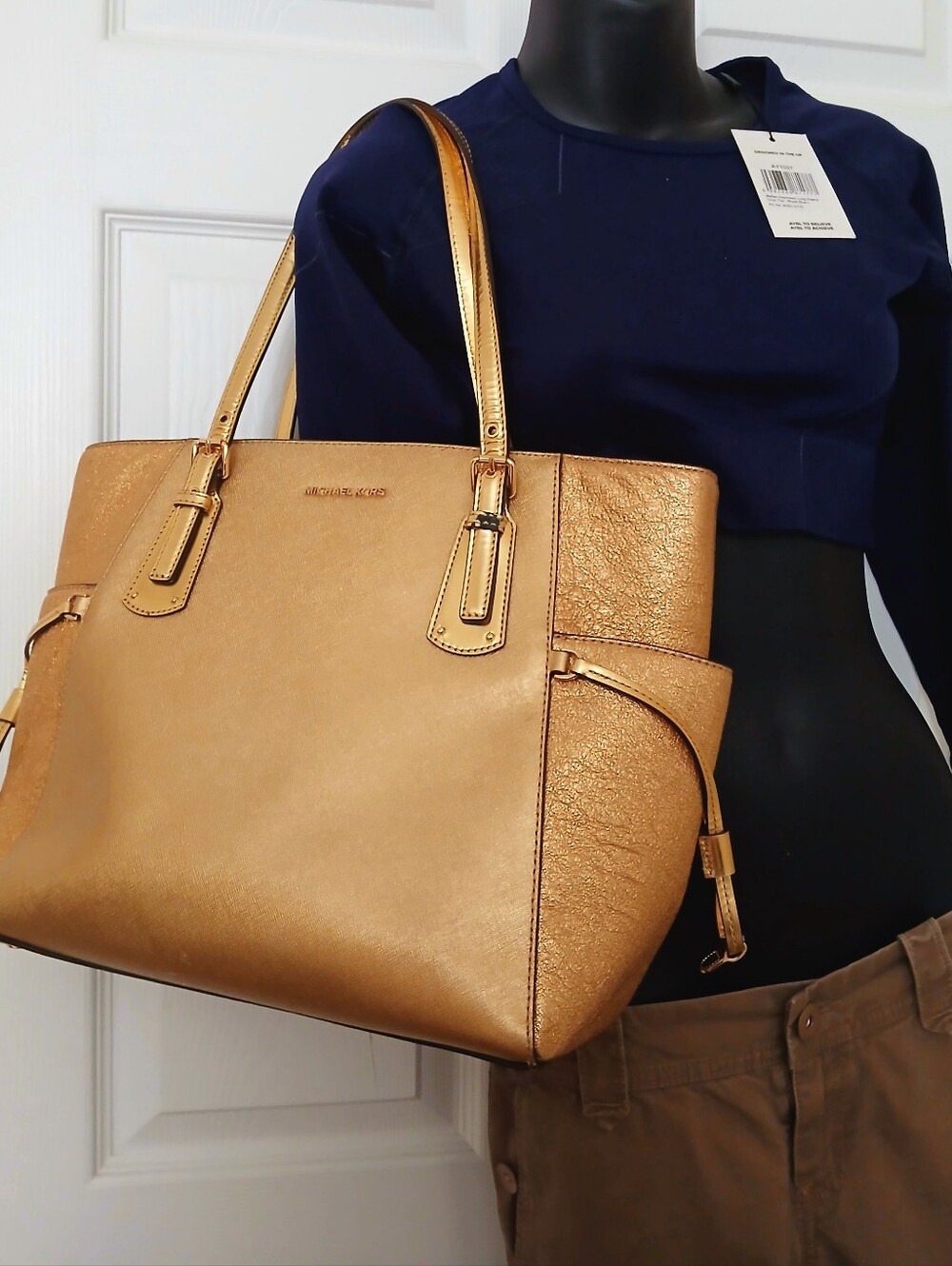 Original Michael Kors Saffiano Leather Large Shoulder Bag New!